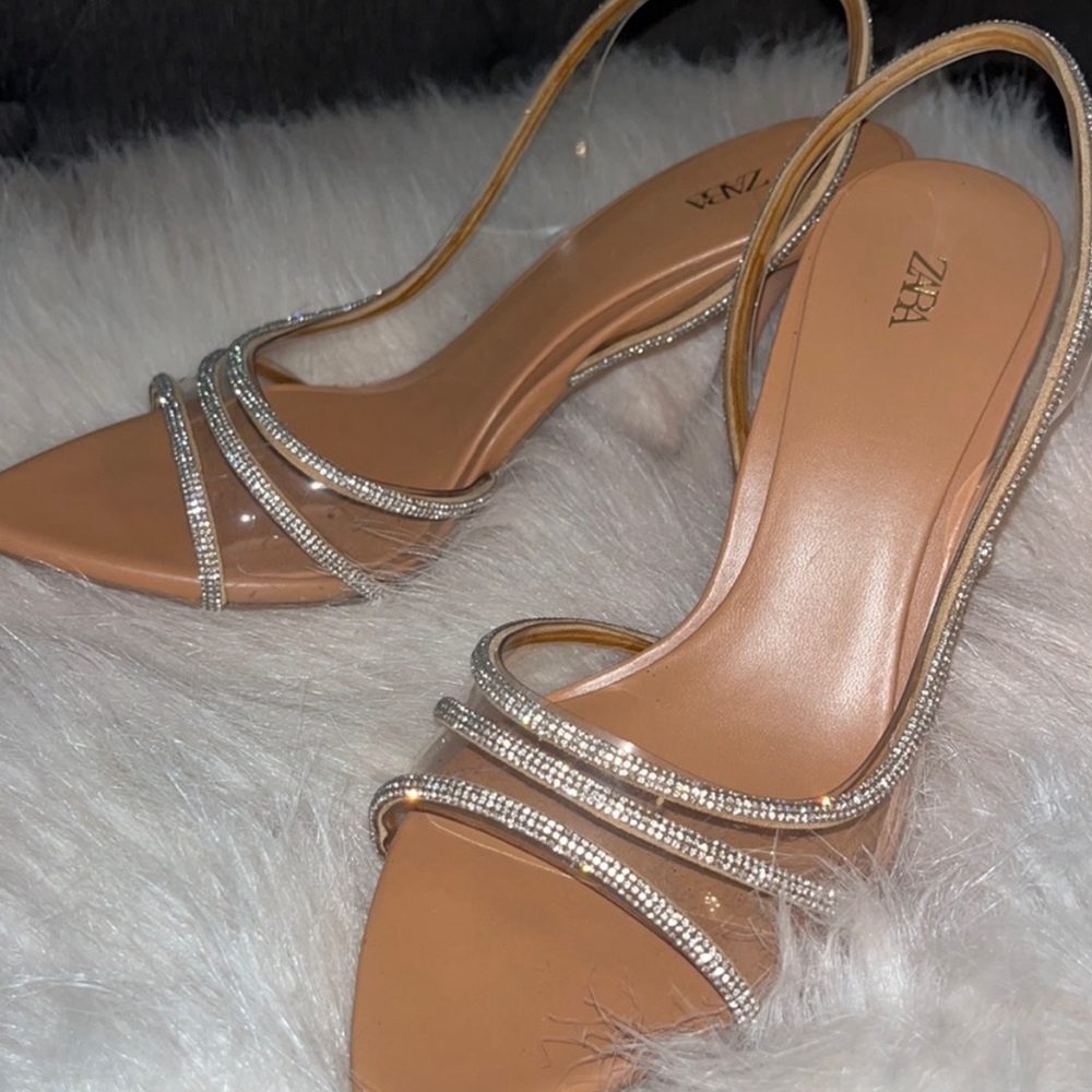 Zara crystal and PVC heels/sandals